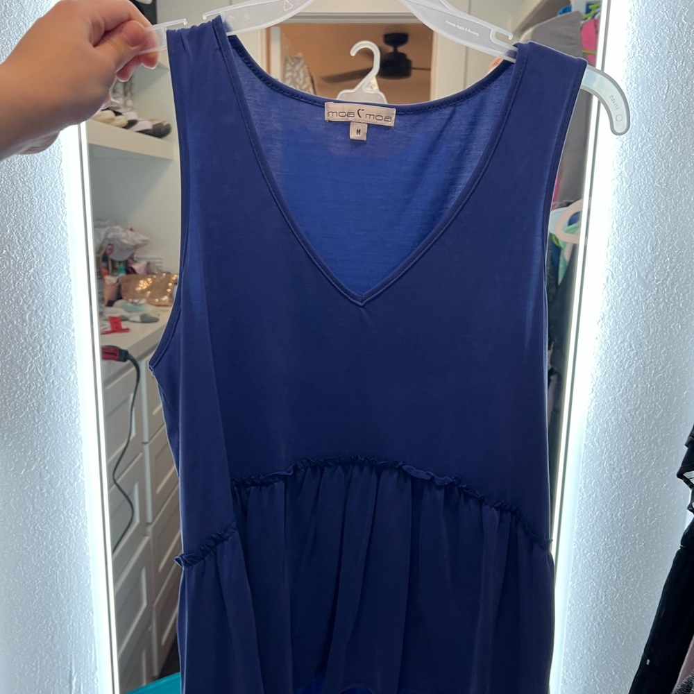 Blue dry goods top